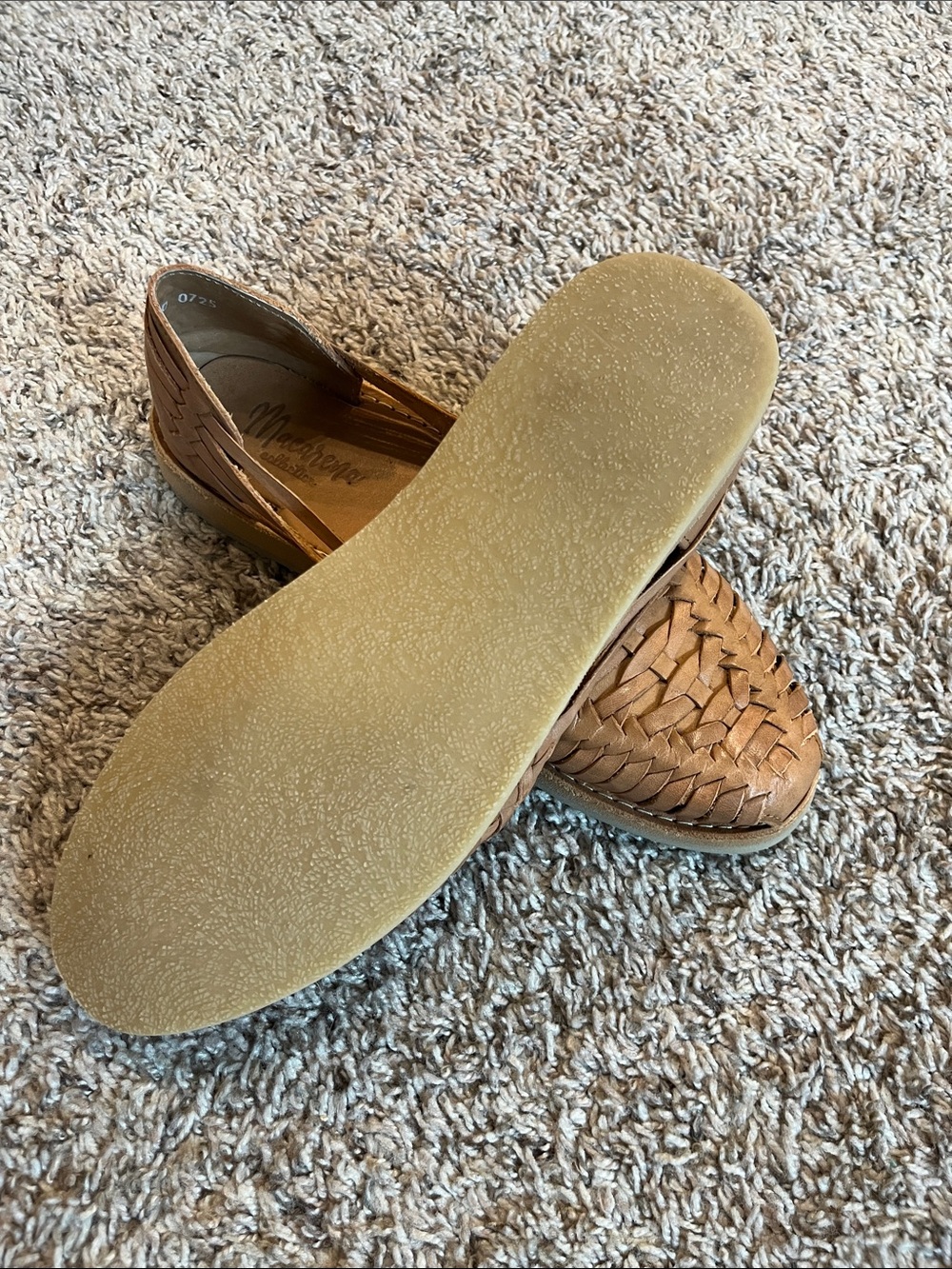 Woven Leather Slip-On Loafers in Tan - Picture 2 of 4